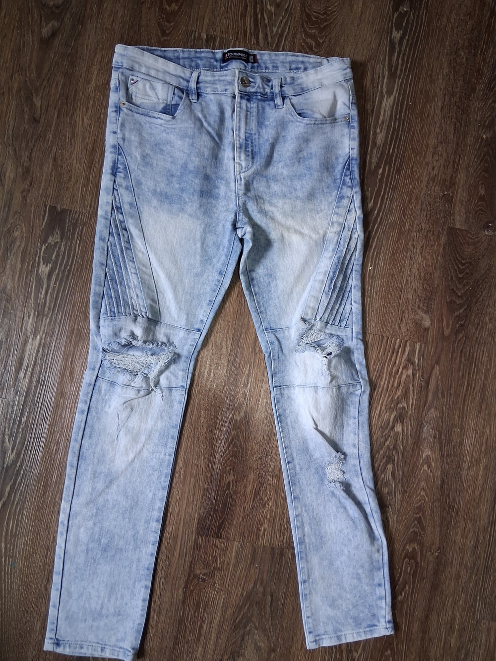 South Pole Light Blue Ripped Skinny Jeans